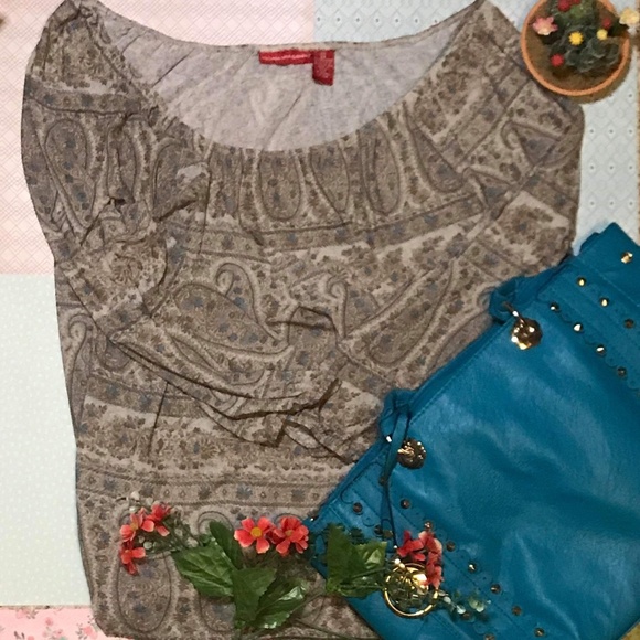 Boho style Gloria Vanderbilt stretchy blouse 2X… - Picture 2 of 4